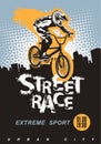 Banner on the theme of a bicycle street race