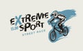 Banner on theme of extreme sport and street race