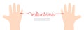 Banner thread red valentine on white background illustration vector. Love concept.