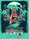 Banner for Tiki party. Tropical party. Royalty Free Stock Photo