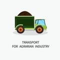 Banner Transport for Agrarian Industry Cartoon.