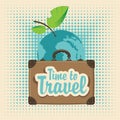 Banner with a travel suitcase and planet Earth Royalty Free Stock Photo