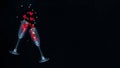 banner. two champagne glasses with red heart on black background Royalty Free Stock Photo