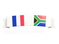 Banner with two square flags of France and south africa