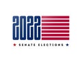 Banner for the United States Senate elections in 2022. Vector flyer. Election Poster inviting to vote