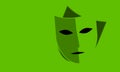 Banner. Unverified user. Camouflage the identity, hide the face. Theater mask, old comedy. Carnival. Copy space.