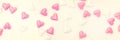 Banner Vintage, white and pink sugar hearts