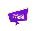 Banner with volunteers needed. Megaphone banner. Web design. Vector stock illustration. Royalty Free Stock Photo