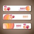 Banner web set for New Year of the rooster Royalty Free Stock Photo