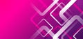 Banner web template design rounded squares geometric white on pink and purple gradient background