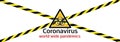 Banner white Coronavirus word wide pandemics