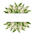 Banner with lily of the valley flowers. Vector illustration Royalty Free Stock Photo