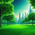 banner wide picture of green space in urban