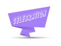 Banner with the word CELEBRATION. Simple vector illustration Royalty Free Stock Photo