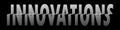 Banner the word innovation. Typography banner design on a black background, the inscription is innovation.