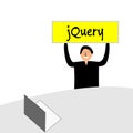 Banner with the words `jQuery` language. Royalty Free Stock Photo