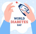 Banner with world diabetes day concept a vector flat illustration