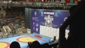 Banner with writing: Anatoli Kharlampiev memorial. World cup competitions on sambo in Moscow