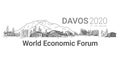 Banner written Davos 2020, world economic forum