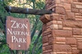 Banner of the Zion National Park