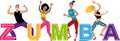 Banner for zumba group class, EPS 8 vector illustration Royalty Free Stock Photo