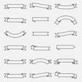 Outline ribbon banner icons collection Royalty Free Stock Photo