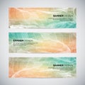 Banners with abstract colorful geometric lined pattern and background Royalty Free Stock Photo