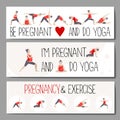 Banners for advertising pregnant yoga.