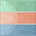 Banners with ancient American ornaments Royalty Free Stock Photo
