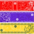 Banners with ancient American ornaments Royalty Free Stock Photo