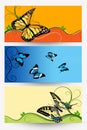 Banners with butterflies Royalty Free Stock Photo