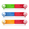 Banners with Check and Cross Symbols Royalty Free Stock Photo