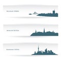 Banners with city skylines Royalty Free Stock Photo