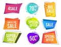 Banners. Colored shapes trendy flat promo banners price discount shopping advertizing vector elements