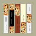 Banners design with pizza sketch