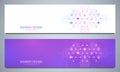 Banners design template for healthcare and medical decoration with flat icons and symbols. Science, medicine and