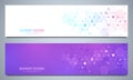 Banners design template for healthcare and medical decoration with flat icons and symbols. Science, medicine and