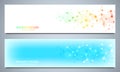 Banners design template with molecular structures and neural network. Abstract molecules and genetic engineering Royalty Free Stock Photo