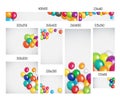 Banners of different sizes with Balloon Collection Set. Holiday and Happy Birthday Poster Background. Vector illustration Royalty Free Stock Photo