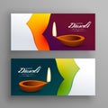 Banners for diwali indian festival greeting Royalty Free Stock Photo