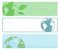 A set of three Earth banners in grunge texture