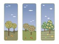 Banners with fruit trees