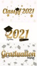 banners for graduation and congratulations in gold and black for 2021 and others, white background.
