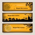 Banners with Happy Halloween Royalty Free Stock Photo