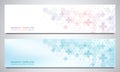 Banners and headers for site with medical background and hexagons pattern. Abstract geometric texture. Modern design for Royalty Free Stock Photo