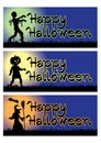 Banners with the heroes of the halloween