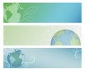 A set of three Earth banners in gradients