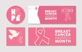 Banners and labels set for breast cancer awareness Royalty Free Stock Photo