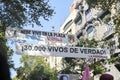 Banners in memory of Hebe and the victims of the last Argentine dictatorship