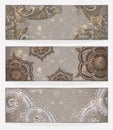 Banners with paisley patterns Royalty Free Stock Photo